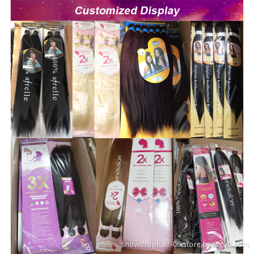 Private Label Pre Stretch Vendor Hair Extensions Ombre Pre Stretched Braiding Hair